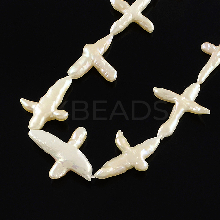 Wholesale Cross Natural Baroque Pearl Keshi Pearl Beads Strands