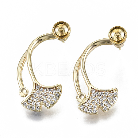 Wholesale Brass Micro Pave Cubic Zirconia Stud Earring Settings