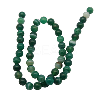 Natural Striped Agate/Banded Agate Beads Strands AGAT-6D-5-1