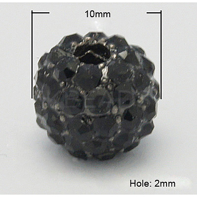 Metal Alloy Rhinestones Beads ALRI-B032-2-1