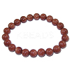 Synthetic Goldstone Beaded Stretch Bracelets B072-8-2