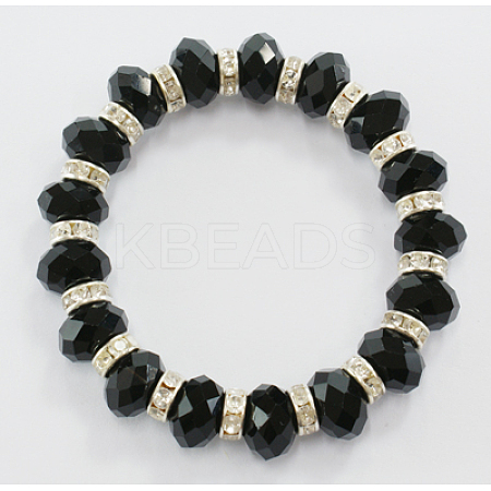 Faceted Rondelle Glass Beads Bracelet B231-27-1