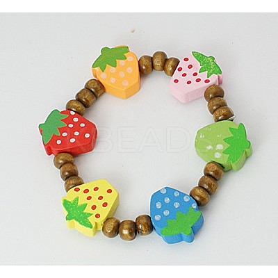 Kids Wood Bracelets BJEW-JB00349-11-1