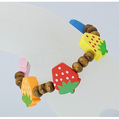 Kids Wood Bracelets BJEW-JB00349-11-1