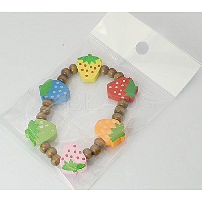 Kids Wood Bracelets BJEW-JB00349-11-1