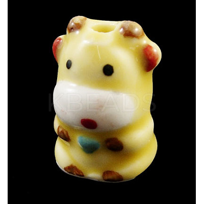 Handmade Famille Rose Porcelain Beads CFF024Y-11-1