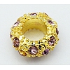 Alloy Rhinestone European Beads CPDL-H011-2-1