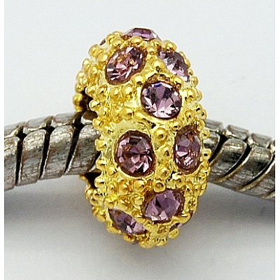 Alloy Rhinestone European Beads CPDL-H011-2-1