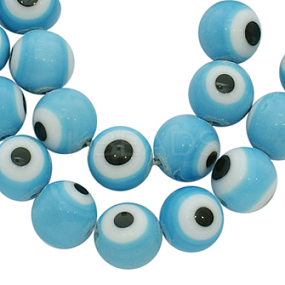 Handmade Italianate Lampwork Beads Strands D217-8mm-2-1