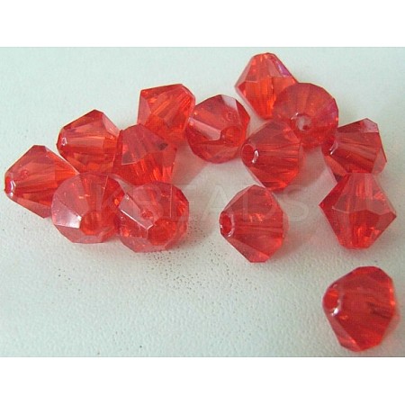 Faceted Bicone Transparent Acrylic Beads DBB12MM07-1