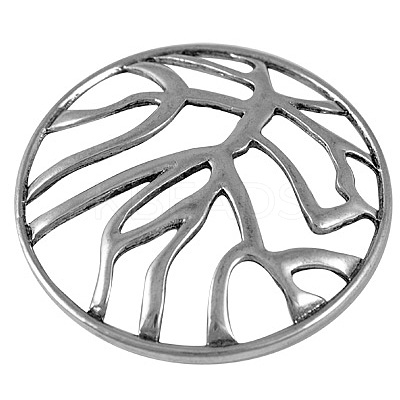 Alloy Flat Round Pendants EA13274Y-NF-1