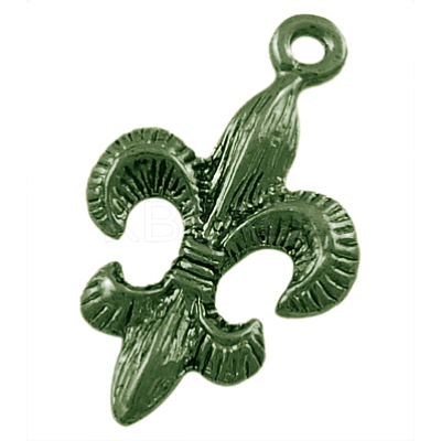Tibetan Style Alloy Metal Fleur De Lis Pendants EA8747Y-AB-1