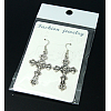 Fashion Cross Earrings EJEW-JE00162-3