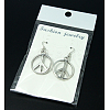 Fashion Peace Sign Earrings EJEW-JE00164-2