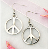 Fashion Peace Sign Earrings EJEW-JE00164-3