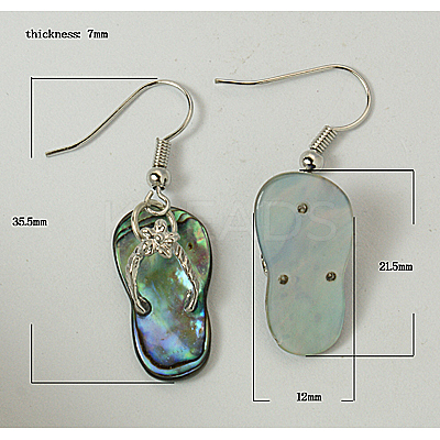 Abalone Shell/Paua ShellEarrings EJEW-N001-13-1