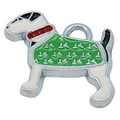 Alloy Enamel Puppy Pendants ENAM-P069-3-1