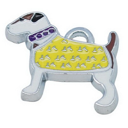 Alloy Enamel Puppy Pendants ENAM-P069-2-1