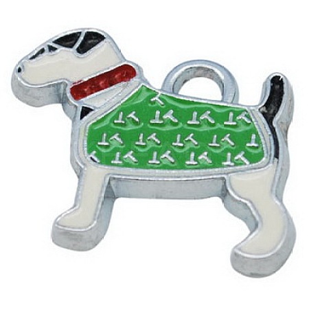 Alloy Enamel Puppy Pendants ENAM-P069-3-1