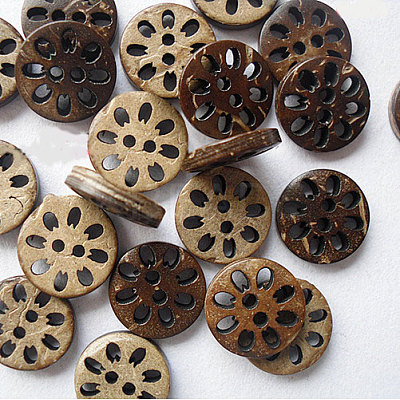 Round Carved 2-hole Basic Sewing Button NNA0YZX-1