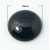 Natural Dyed & Heated Black Agate Cabochons G-BA16x5-1