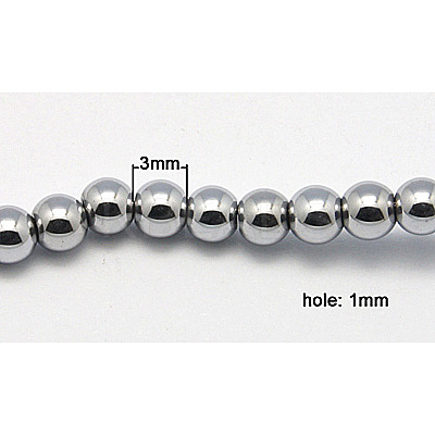 PVD Vacuum Plating Non-Magnetic Synthetic Hematite Beads Strands G-Q535-1-1