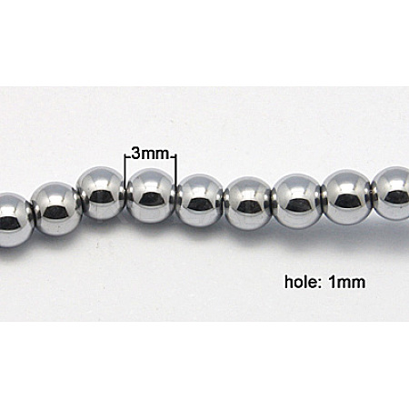 PVD Vacuum Plating Non-Magnetic Synthetic Hematite Beads Strands G-Q535-1-1
