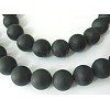 Grade A Natural Dyed & Heated Black Agate Beads Strands G447-7-1