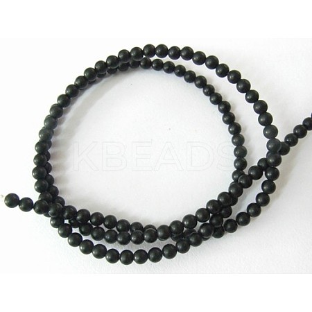 Grade A Round Frosted Dyed & Heated Black Agate G447-1-1