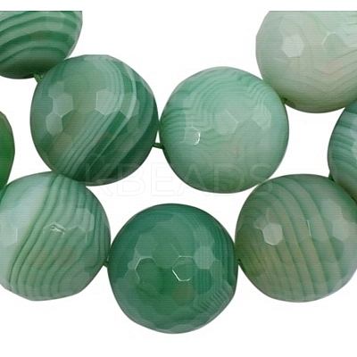 Natural Green Banded Agate Beads Strand G875-14MM-1