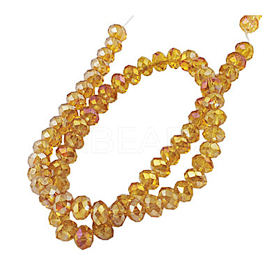 Electroplate Glass Beads Strands GR10MMY-5AB-1