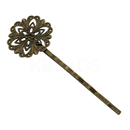 Brass Hair Bobby Pin Findings HJEW-H011-AB-1