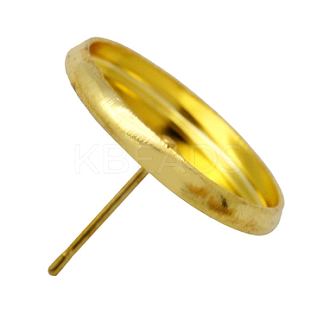 Brass Stud Earring Settings IFIN-Q004-G-1