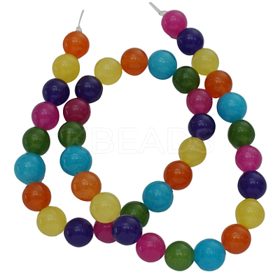 Dyed Natural White Jade Beads Strands JB6mm-1