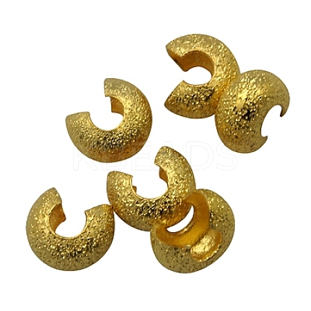 Brass Crimp Beads Covers KK-G017-G-1