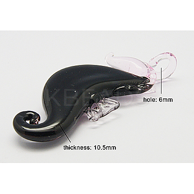 Handmade Inner Flower Lampwork Big Pendants LAMP-A141-M-1