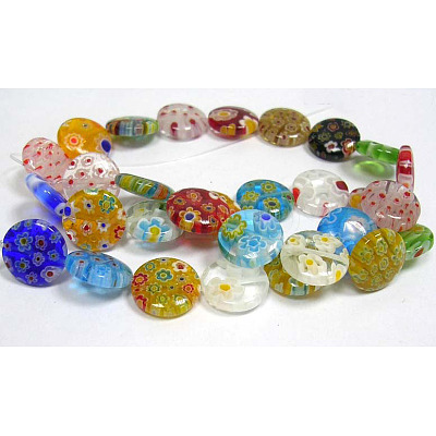 Handmade Millefiori Glass Beads Strands LK18-1