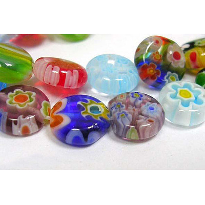 Handmade Millefiori Glass Beads Strands LK18-1