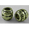 Tibetan Style Alloy Large Hole Barrel Beads MLF0929Y-NF-1