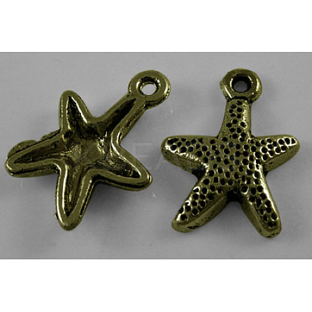 Tibetan Style Alloy Starfish/Sea Stars Charms MLF0463Y-1