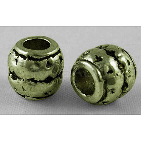 Tibetan Style Alloy Large Hole Barrel Beads MLF0929Y-NF-1