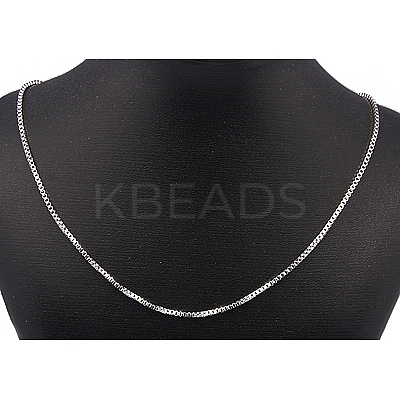 Tarnish Resistant Great Valentines Day Gift 304 Stainless Steel Box Chain Necklaces NJEW-507L-11-1