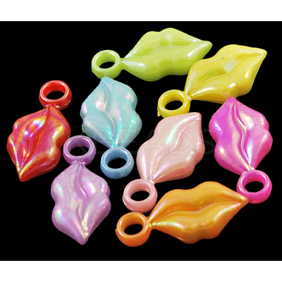 Plating Acrylic Pendants PAB889Y-1
