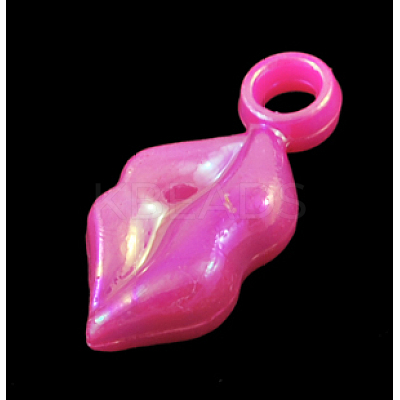 Plating Acrylic Pendants PAB889Y-1