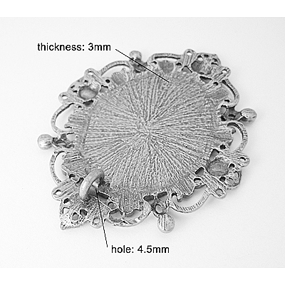 Alloy Oval Cabochon Settings PALLOY-A17035-AS-1