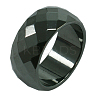 Faceted Hematite Wide Band Ring PJR036-1