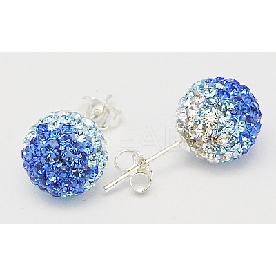 925 Sterling Silver Austrian Crystal Rhinestone Ear Stud Q286G241-1