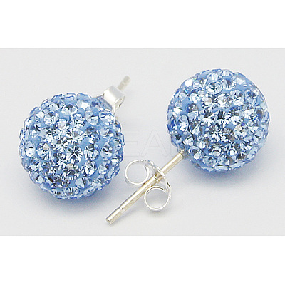 Sexy Valentines Day Gifts for Her Sterling Silver Austrian Crystal Rhinestone Ball Stud Earrings Q286J081-1