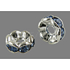 Brass Rhinestone Spacer Beads RB-A014-L12mm-04S-1