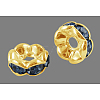 Brass Rhinestone Spacer Beads RB-A014-L6mm-04G-NF-1